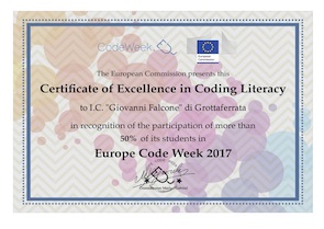 CERTIFICATE OF EXCELLENCE IN CODING LITERACY
